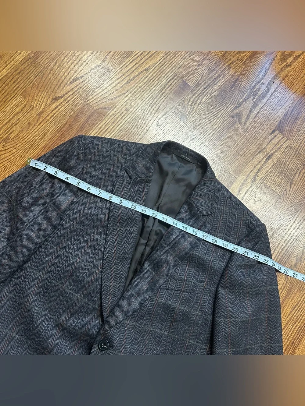 Ermenegildo Zegna Wool & Cashmere Sport Coat Size 50 R Windowpane Plaid Grey